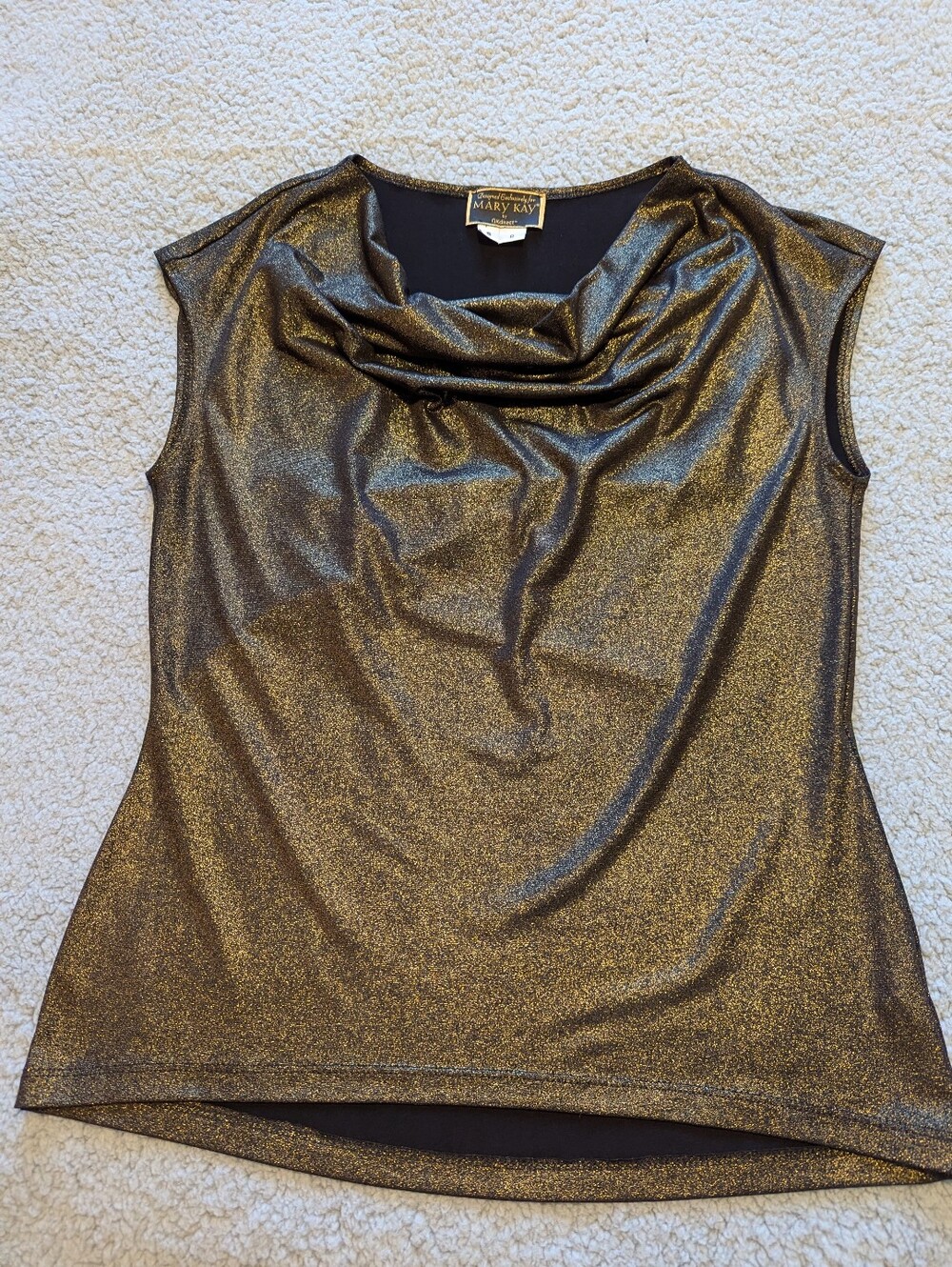 Designed Exclusively for Mary Kay by GK Direct Cowl Neck Gold Shimmer Sz.S